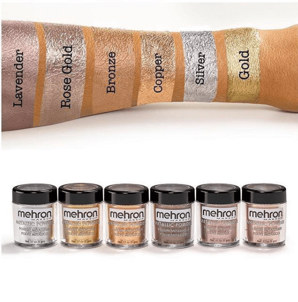 Mehron Makeup Metallic Powder with Mixing Liquid (Silver)