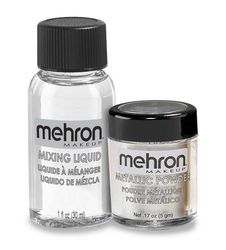 Mehron Makeup Metallic Powder with Mixing Liquid (Silver)