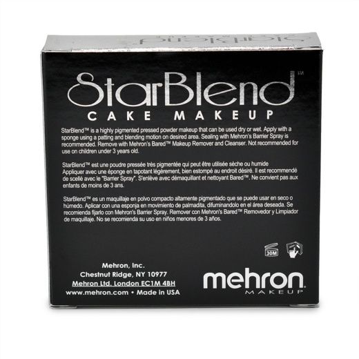  Mehron Makeup StarBlend Cake Makeup, Medium Ebony