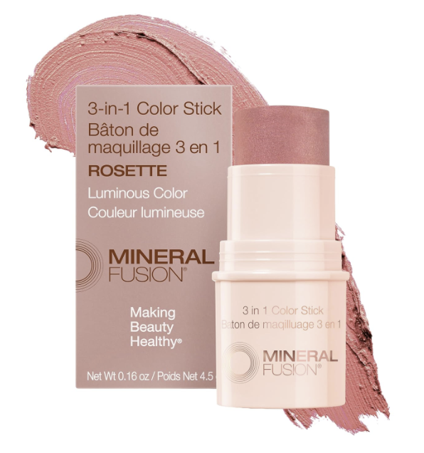 Mineral Fusion 3-In-1 Color Stick - Rosette- pale pink w/ shimmer
