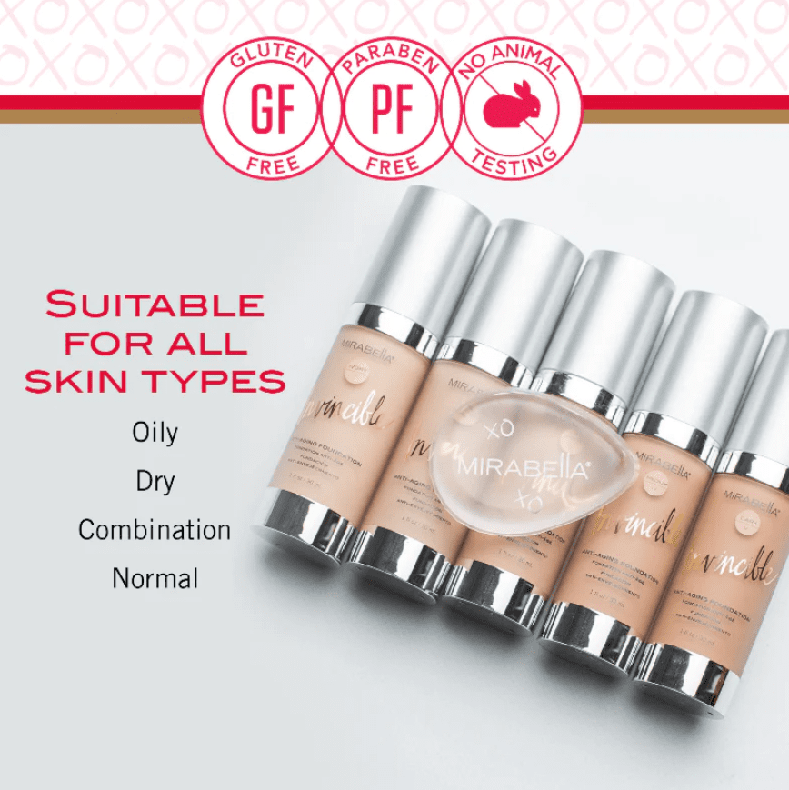 Mirabella Invincible Anti-Aging HD Foundation - Ivory (I)