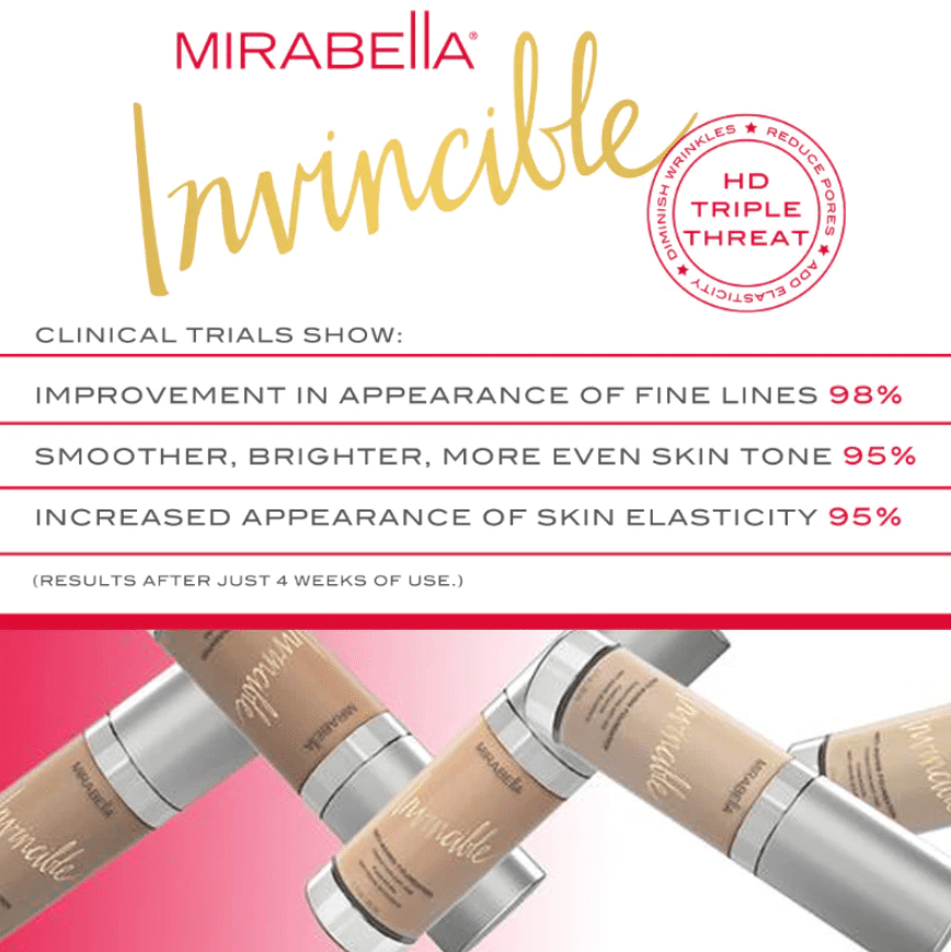 Mirabella Invincible Anti-Aging HD Foundation - Ivory (I)