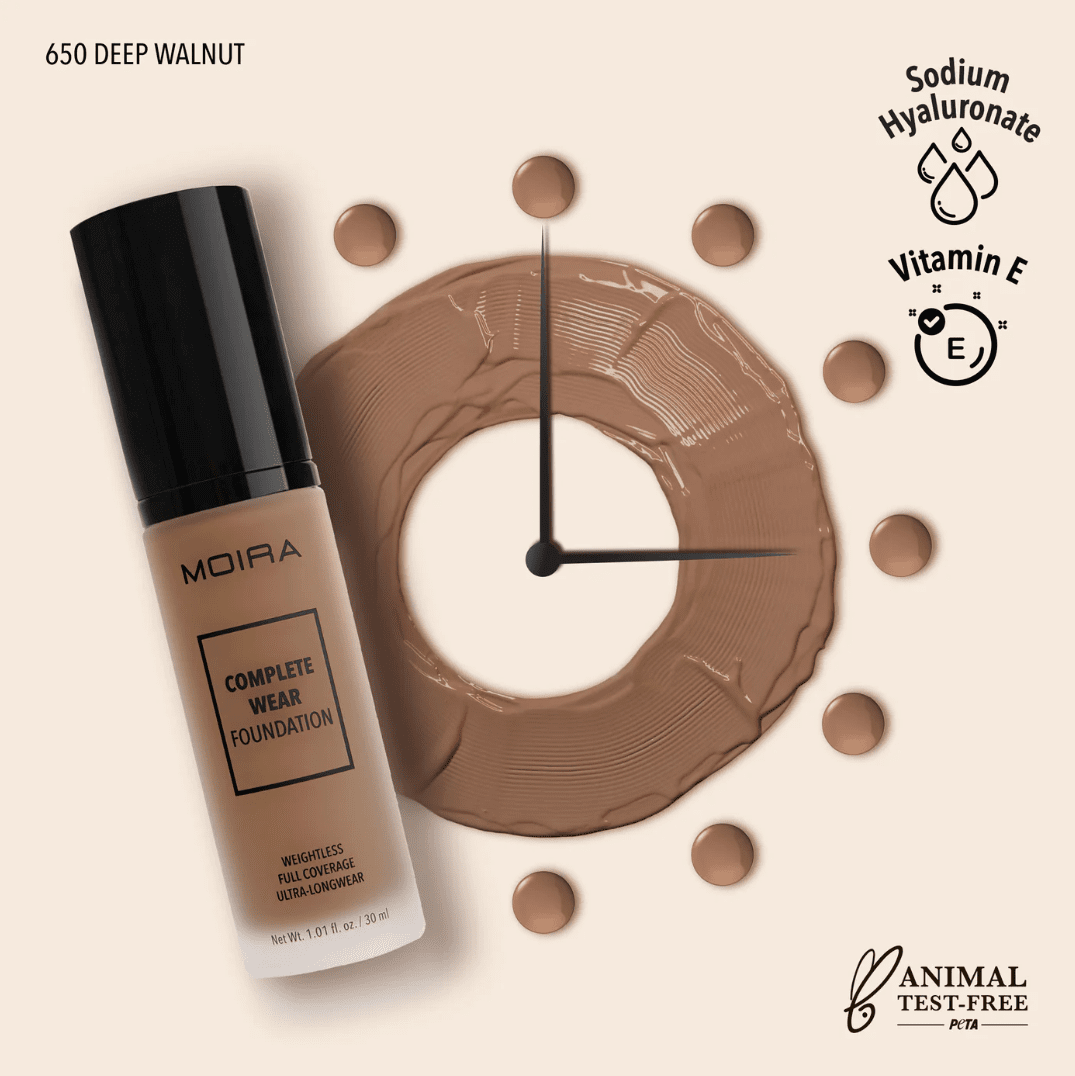 Moira Cosmetics Complete Wear Foundation - Deep Walnut (650)