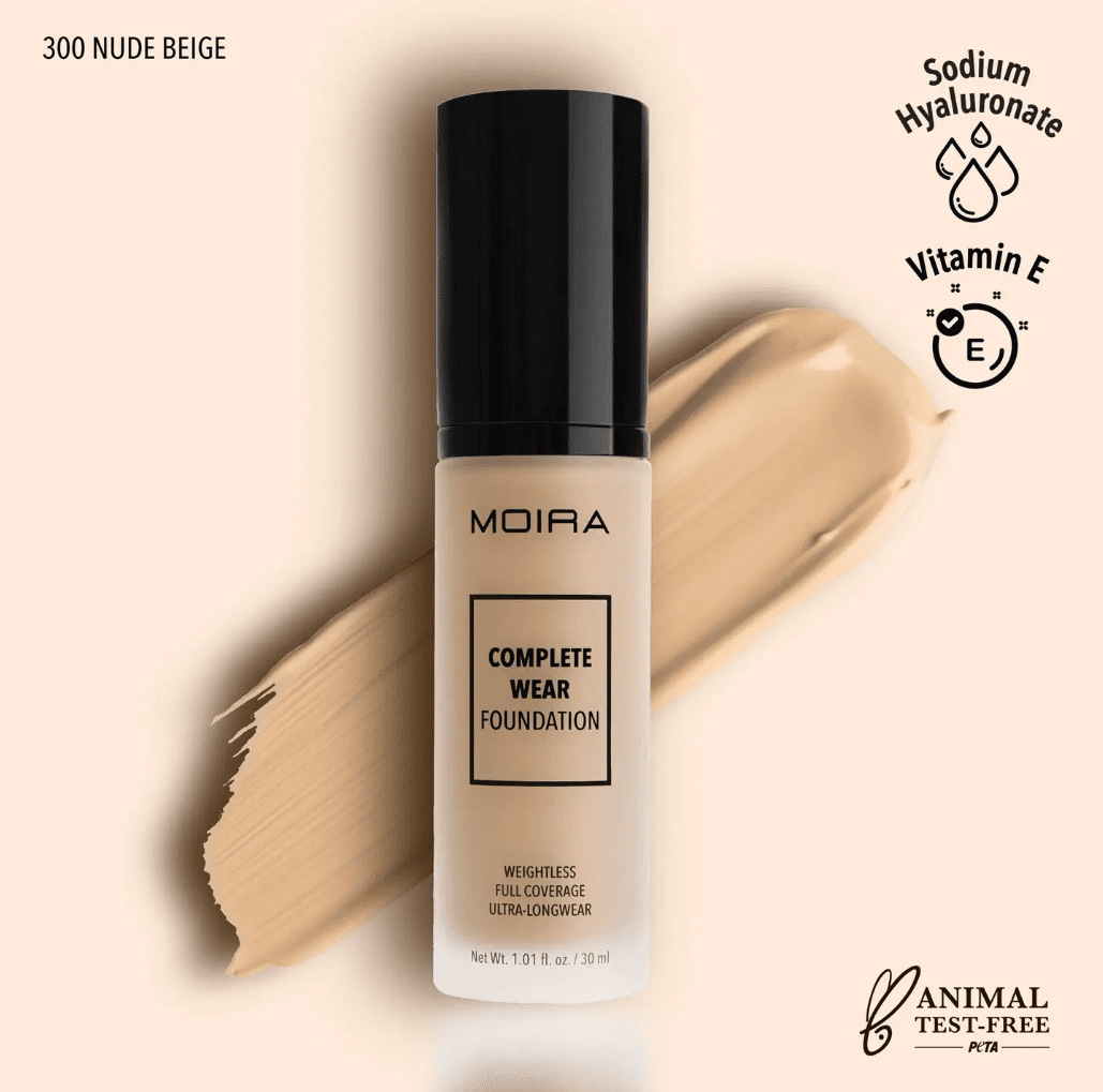 Moira Cosmetics Complete Wear Foundation - Nude Beige (300)