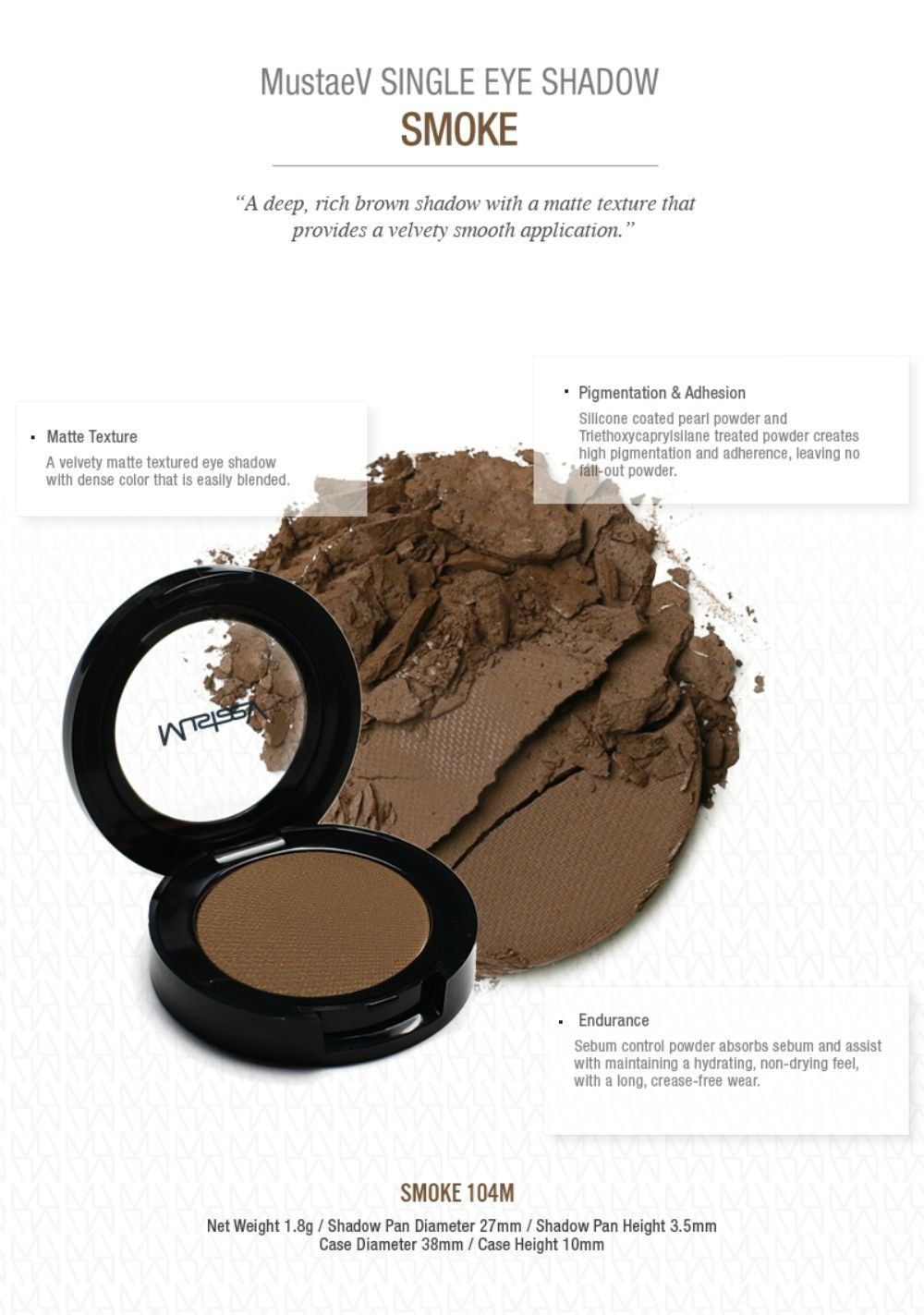 MustaeV - Single Eye Shadow - Smoke 