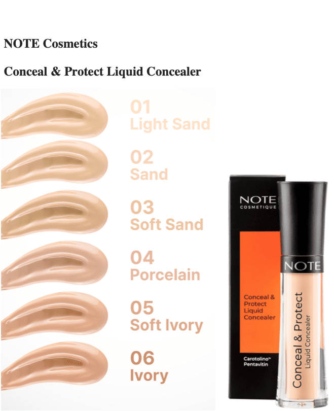 NOTE Cosmetics Conceal & Protect Liquid Concealer - Ivory (06)
