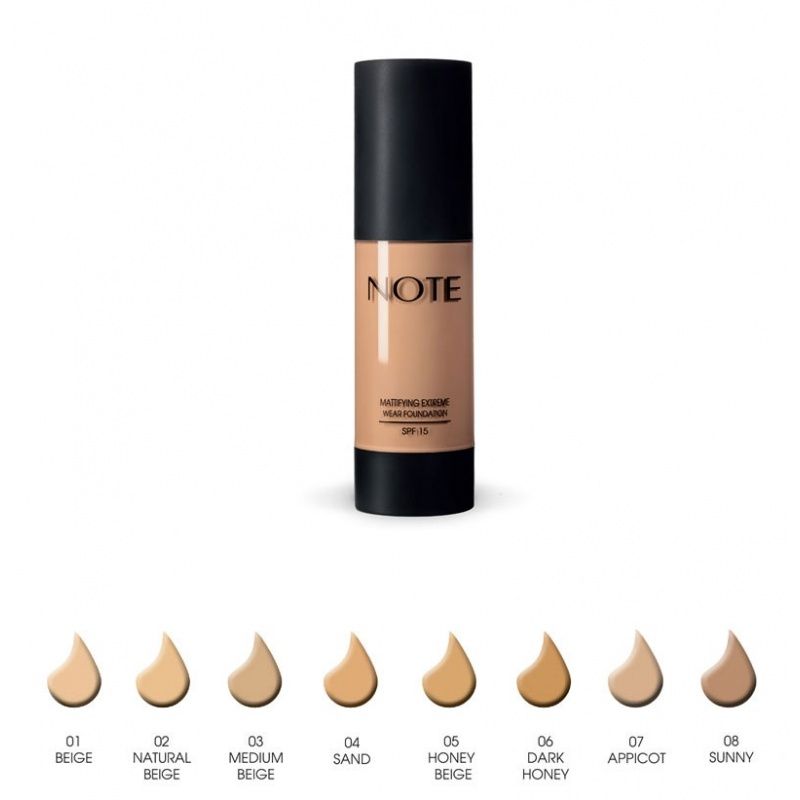 NOTE Cosmetics Mattifying Extreme Wear Foundation, SPF15 - Apricot (07) 