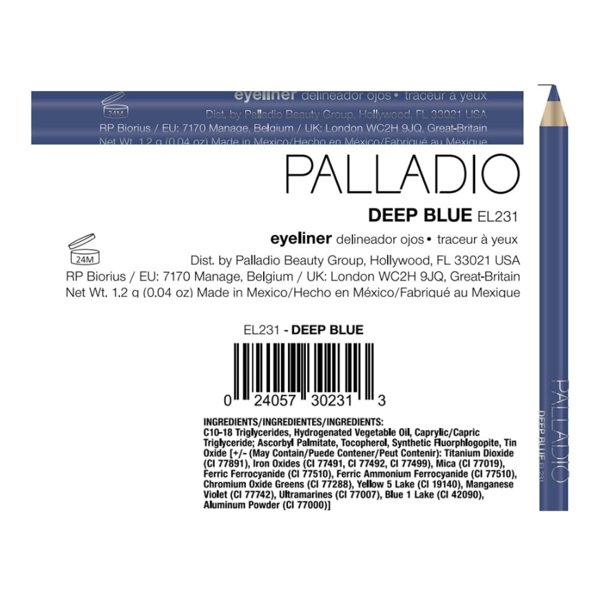 Palladio Beauty Wooden Eye Liner Pencil - Deep Blue