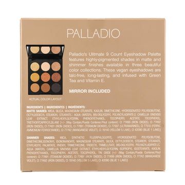 Palladio Ultimate 9 Count Eyeshadow Palette -Golden Sands