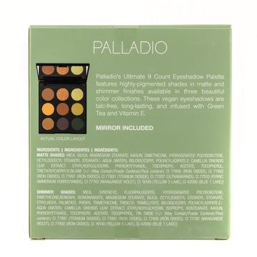 Palladio Ultimate 9 Count Eyeshadow Palette -Natural Earth
