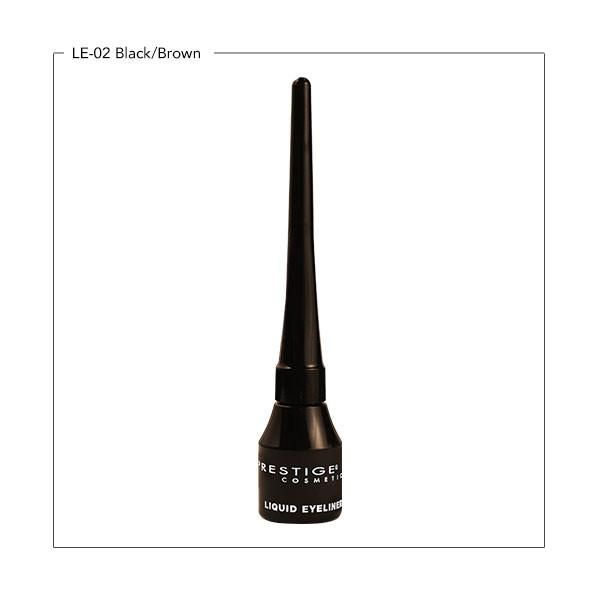 Prestige Cosmetics Liquid Eyeliner, Black/Brown LE-02