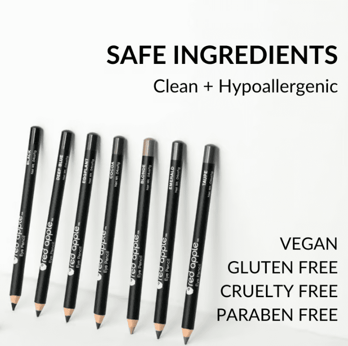 RED APPLE LIPSTICK Hypoallergenic, Black Eye & Brow Pencil