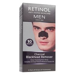 RETINOL Charcoal Blackhead Remover - for Men (6 strips)