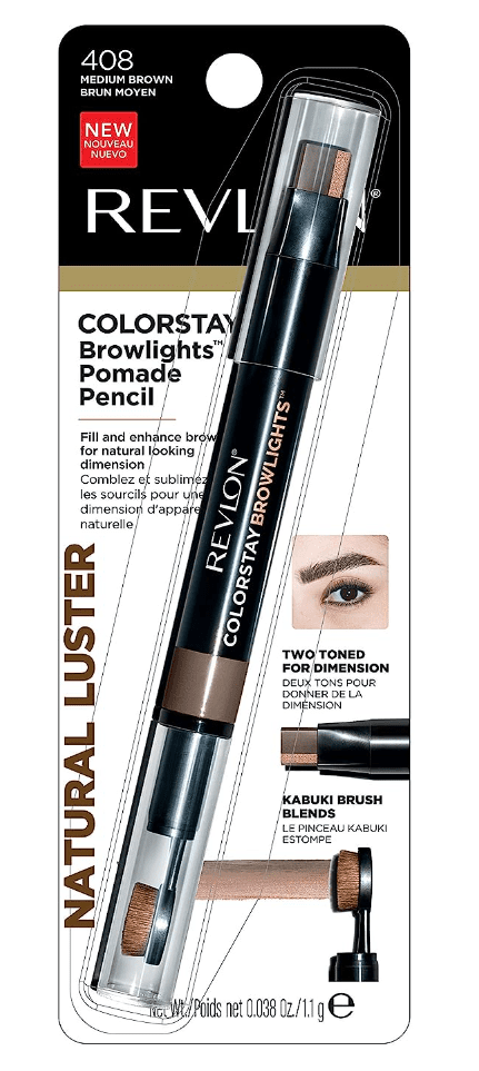 Revlon Colorstay Browlights Pencil, Eyebrow Pencil & Brow Highlighter, Medium Brown (408) Revlon Colorstay Browlights Pencil, Eyebrow Pencil & Brow Highlighter, Medium Brown (408)