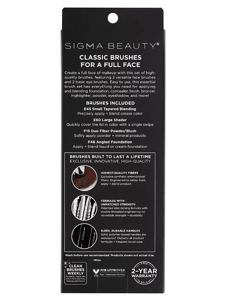 Sigma Beauty Complete Makeup Brush Set - 4ct