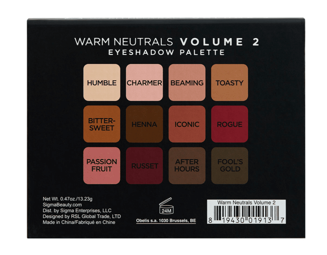 Sigma Beauty Warm Neutrals Volume 2 Eyeshadow Palette