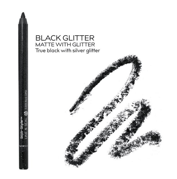 Styli-Style Line & Seal Semi-Permanent Eye Liner - Black Glitter