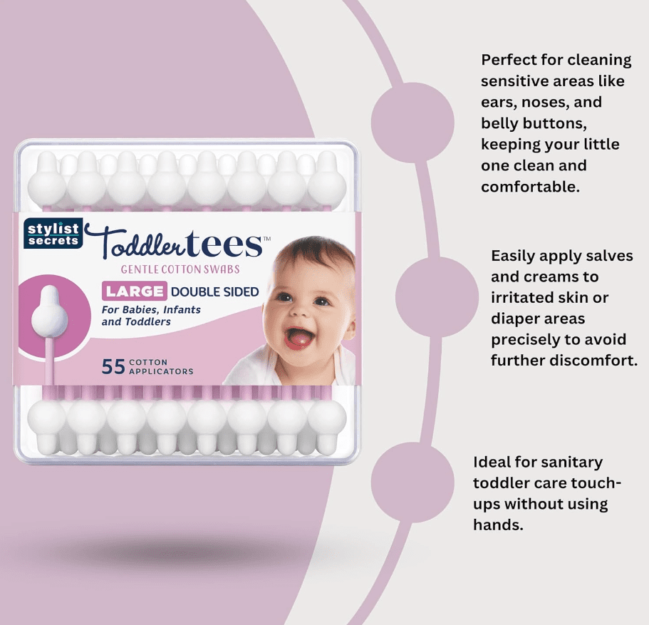 Stylist Secrets Baby Tees Large, 55 Cotton Applicators