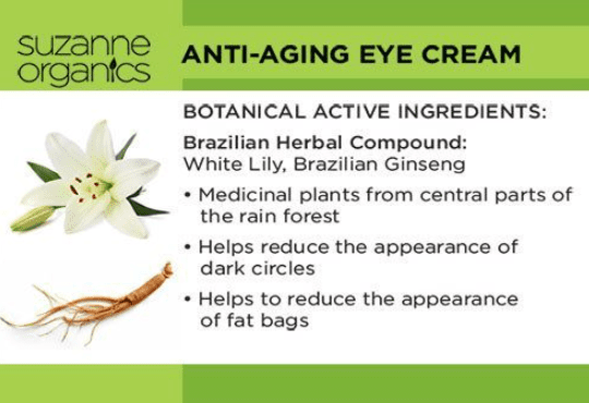 SUZANNE Somers Organics Anti&#8208;Aging Eye Cream 