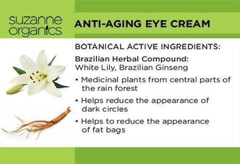 SUZANNE SOMERS Organics Anti-aging Eye Cream 