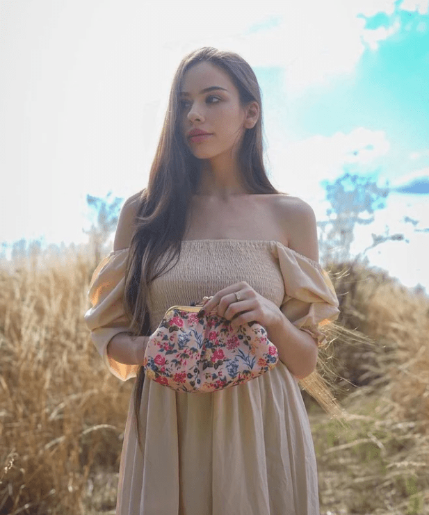 The Vintage Cosmetic Company Cosmetic Clutch Bag Pink Floral Satin