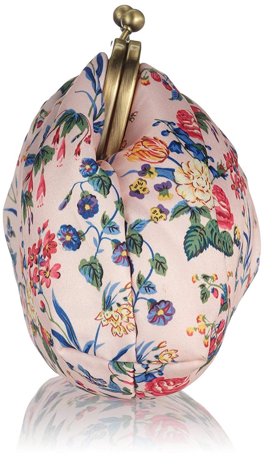 The Vintage Cosmetic Company Cosmetic Clutch Bag Pink Floral Satin