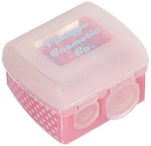 The Vintage Cosmetic Company Duo Pencil Sharpener Pink Polka Dot
