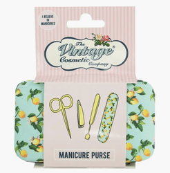 The Vintage Cosmetic Company - Lemon Print Manicure Purse