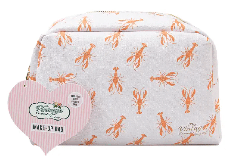 The Vintage Cosmetic Company Lobster Print Make-Up Bag