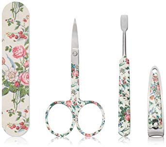 The Vintage Cosmetic Company Manicure Purse Pink Floral Satin