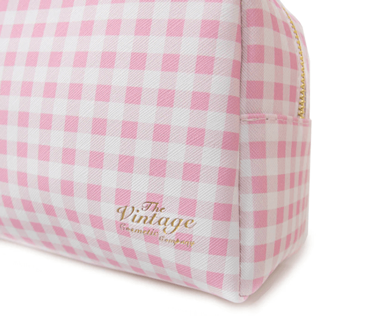 The Vintage Cosmetic Company Pink Gingham Make-Up Bag
