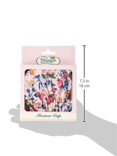 The Vintage Cosmetic Company Shower Cap Pink Floral Satin