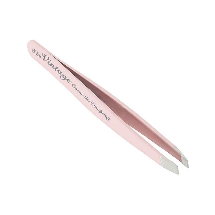 The Vintage Cosmetic Company Slanted Tweezers Soft Touch - Pink