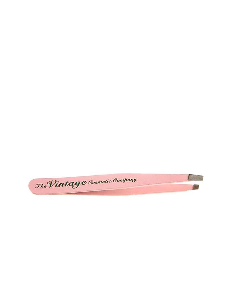 The Vintage Cosmetic Company Slanted Tweezers Soft Touch - Pink