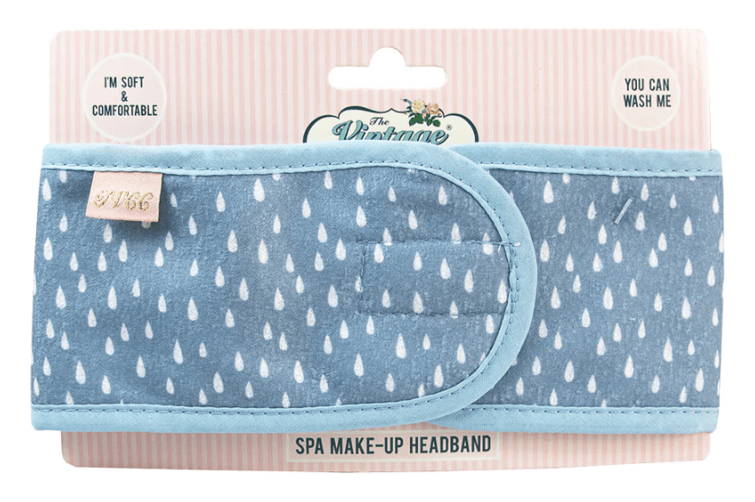 The Vintage Cosmetic Company Towelling Makeup / Spa Headband Raindrops