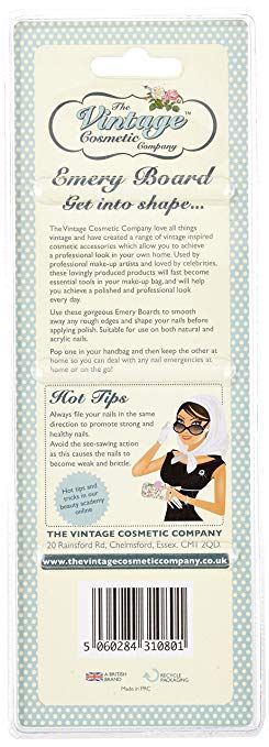 The Vintage Cosmetic Company Twin Pack Emery Boards, Floral