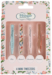 The Vintage Cosmetic - Mini Tweezer Set (4 Piece)
