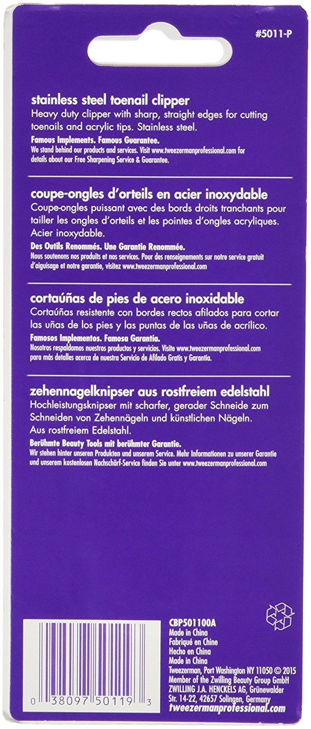 Tweezerman Professional Stainless Steel Toenail Clipper (5011-P)