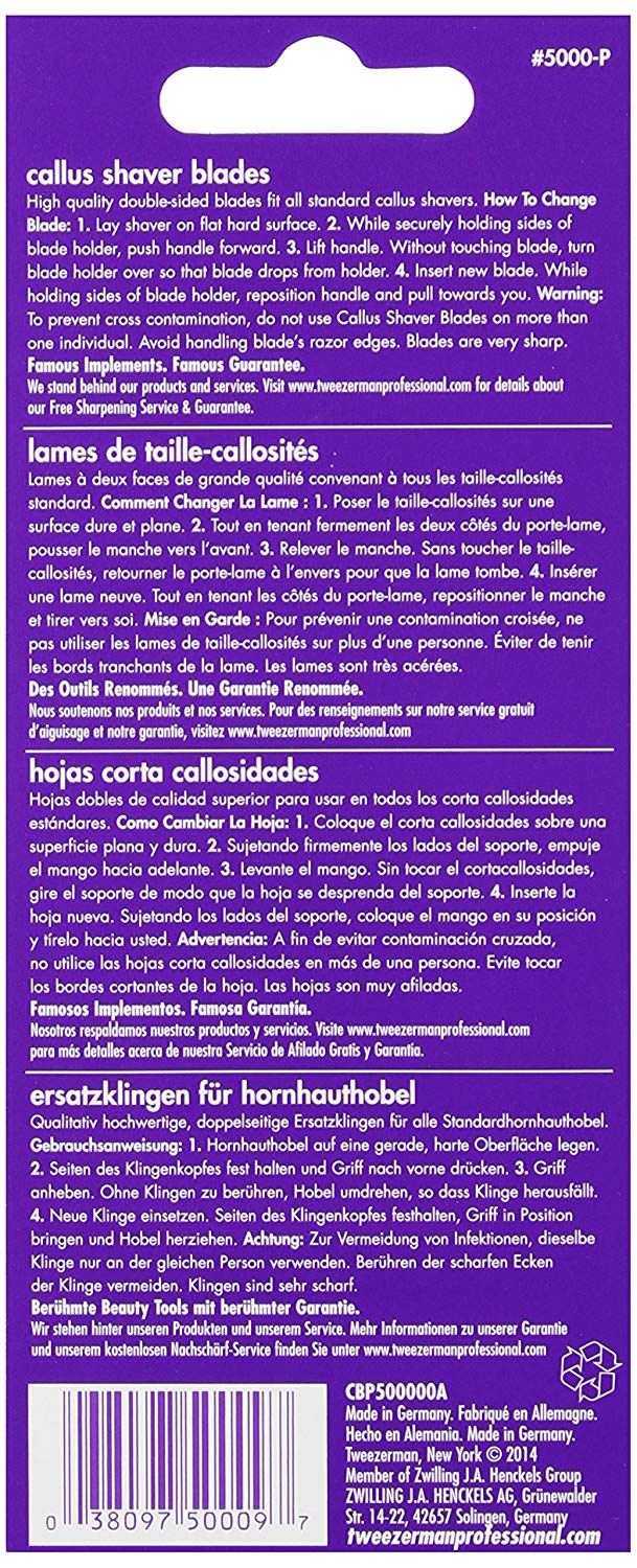Tweezerman Replacement Callus Shaver Blades (20 Count) 
