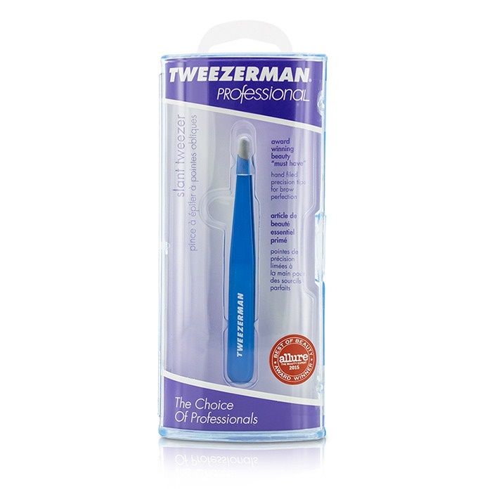 Tweezerman Stainless Steel Slant Tweezer (Bahama Blue)