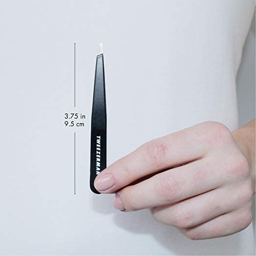 Tweezerman Stainless Steel Slant Tweezer (Black)