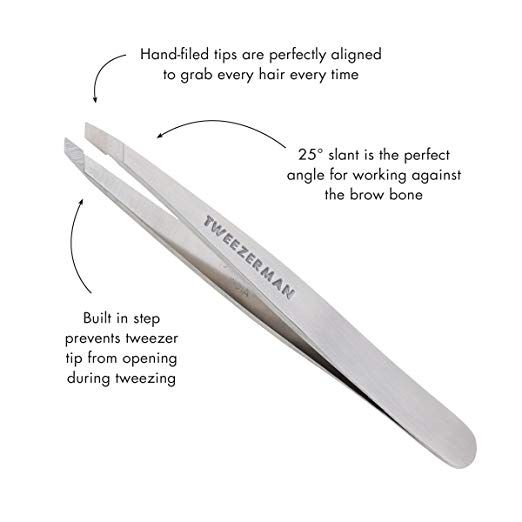 Tweezerman Stainless Steel Slant Tweezer Classic (Silver)