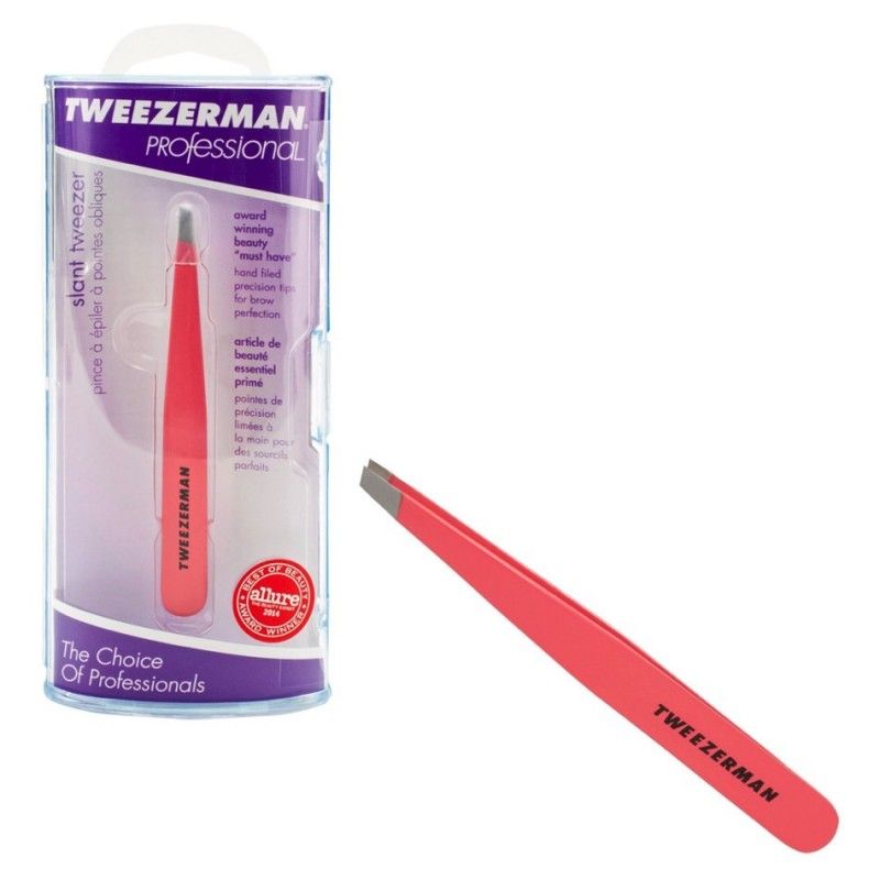 Tweezerman Stainless Steel Slant Tweezer (Geranium)