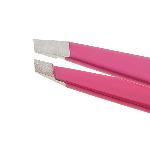 Tweezerman Stainless Steel Slant Tweezer (Pink)