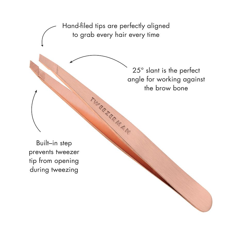 Tweezerman Stainless Steel Slant Tweezer  (Rose Gold) 