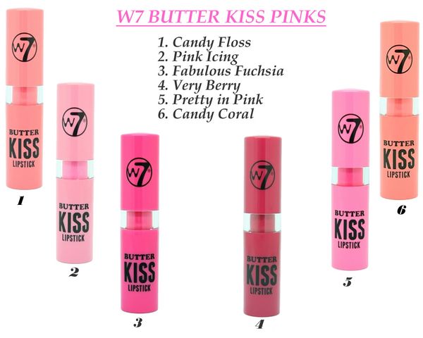 W7 COSMETICS Butter Kiss Lipstick, Lips Pink - Fabulous Fuchsia
