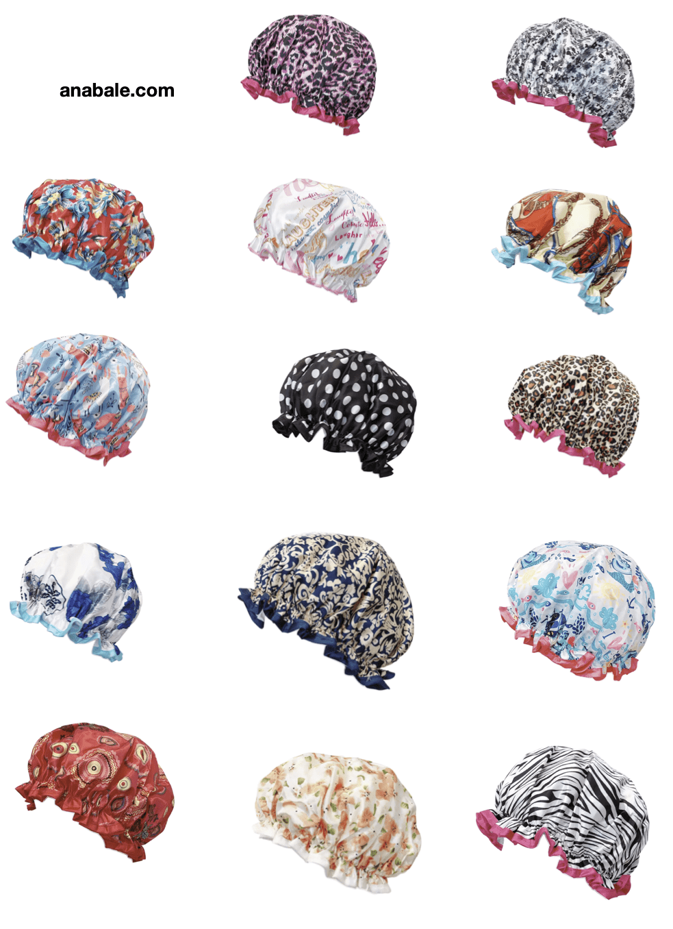 Wrapables Reusable Women's Waterproof Shower Caps, Exotic Floral