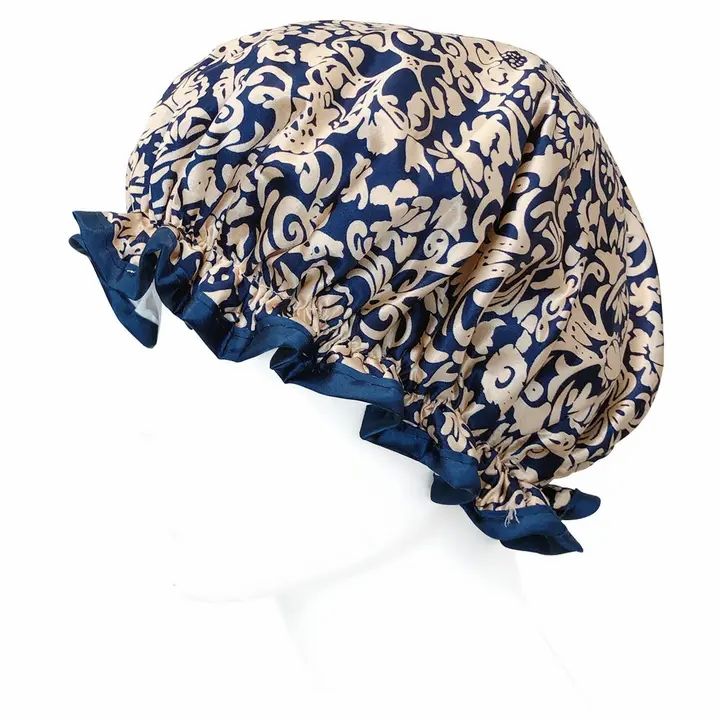 Wrapables Reusable Women's Waterproof Shower Caps, Damask