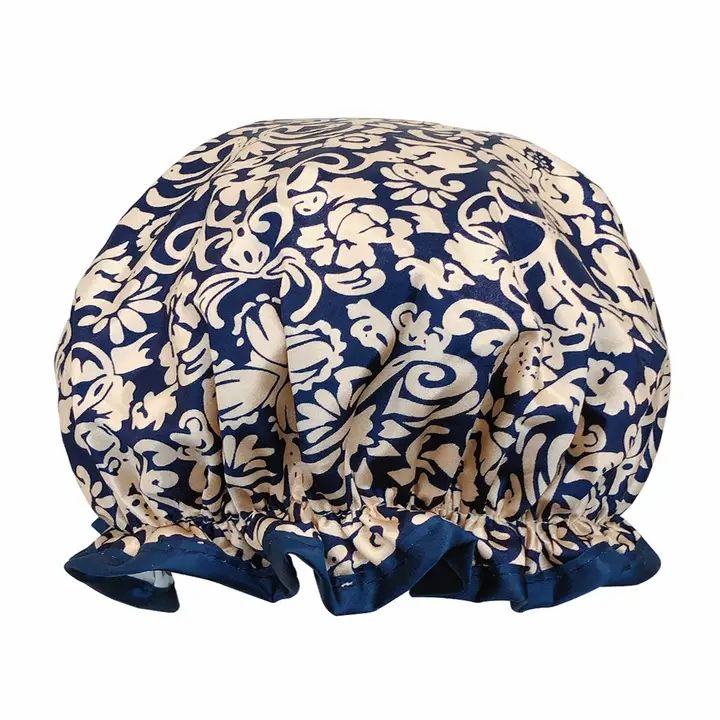 Wrapables Reusable Women's Waterproof Shower Caps, Damask