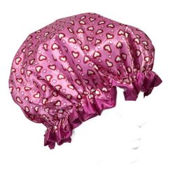 Wrapables Trendy Satin Shower Cap, Petite Hearts